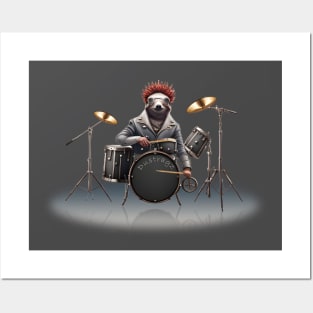 Steampunk Sloth Drummer Posters and Art